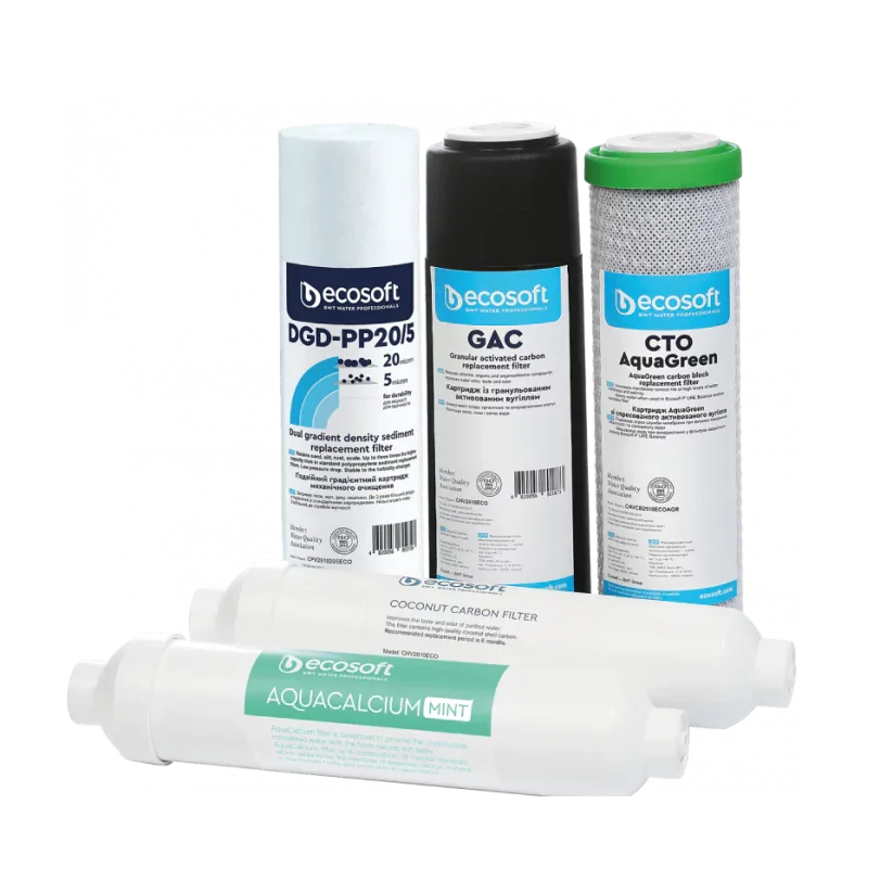 Sada náhradných filtračných vložiek Ecosoft PURE AquaCalcium MINT